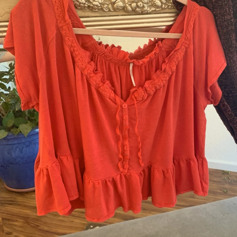 Free People Cropped Shirt